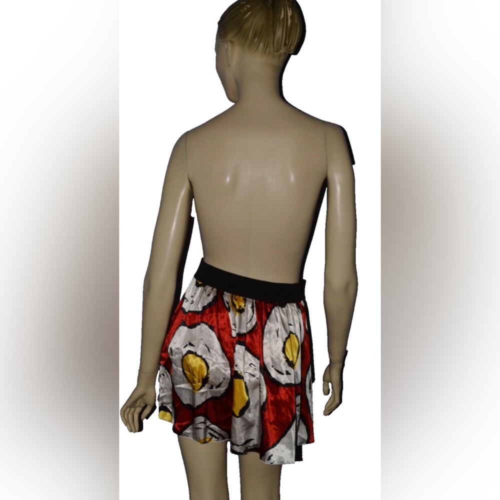 THE RODNIK BAND SMALL SATIN MINI SKIRT RARE POP ART BOHO BRITISH DESIGNER ITALY - Picture 2 of 6